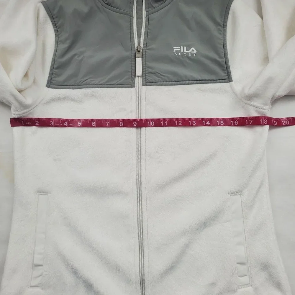 FILA Sport Women's Color Block Performance Fleece Jacket Gray/White Size XS - Picture 9 of 11